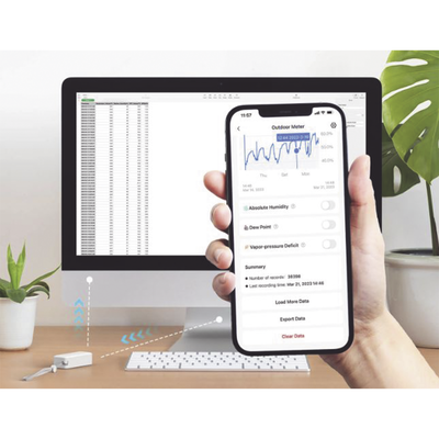 [227013] Medidor de temperatura y humedad Datos en pantalla / inalámbrico BLUETOOTH compatible con HUB SwitchBot