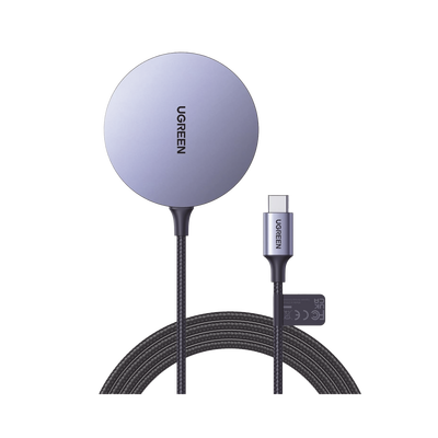 [224379] Cargador Inalámbrico Magnético | 15W | Tecnología Magsafe |  Certificado MFM | Modulo de Carga Original | Carga Rápida | Fuerte Absorción Magnética | Cable de Malla de Nylon Trenzado | 1.5 metros | Multi Protecci&