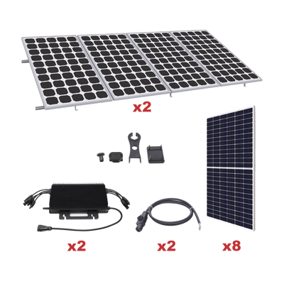 [218188] Kit Solar para Interconexión de 4.4KW de Potencia Pico 220Vcc con Microinversor y 8 Módulos de 550 W (Incluye Montaje )