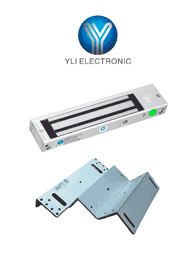 [YLE0850027] YLI YM500NLEDPACK - Paquete de Cerradura Magnética con Indicador LED y Soporte MBK500NZL  Control de Acceso para Interiores  500 kg (1200 lb) de Fuerza  Doble Voltaje 12V/24V DC
