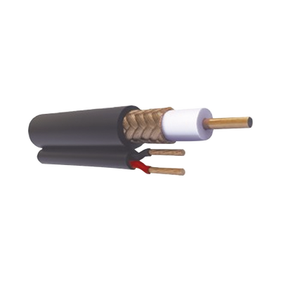 [190039] Retazo de 5 Metros, Cable coaxial Cable RG59 Siamés, HECHO EN MÉXICO, Optimizado para HD+ 2 hilos calibre 20.