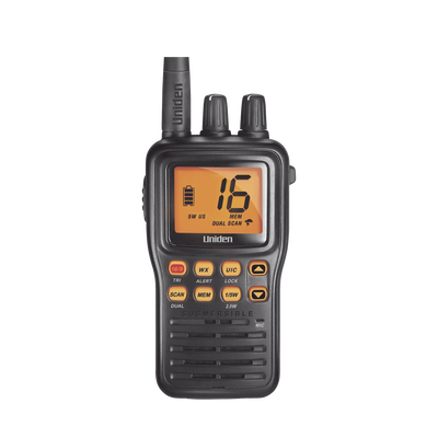 [231846] Radio Marino Portátil VHF, flotante y sumergible, Rx: 156.050-163.275MHz Tx: 156.025-157.425MHz, cumple con los canales marinos Internacionales, de EUA y Canadá