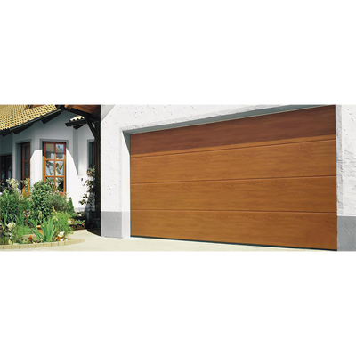 [225754] Puerta de Garage D/ Alta calidad / 18x7 pies / AISLADA / Estilo Americana / Imitacion Madera / Golden Oak / Linea Central .