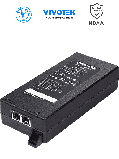 [VIV2350004] VIVOTEK AP-GIC-011B-090 - Inyector PoE Gigabit de 90W con 1 puerto, compatible con 802.3af/at/bt, NDAA, 56VDC/1.61A y protección de 6KV