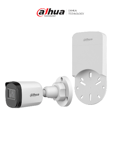 [DHT3300002] DAHUA  HAC-B1A21N-U + DH-PFA12A- Paquete de Cámara bullet de 2 MP, lente de 3.6 mm y ángulo de visión de 80°. Visión nocturna IR de 30 m, resistencia IP67. Incluye caja de conexiones PFA12A de policarbonato resistente, ideal para exteriores.
