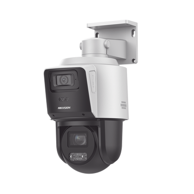 [229343] [TandemVu] PTZ IP 4 Megapixel con Cámara Panoramica 4 Megapixel / 4X Zoom / Dual Light (40 mts IR + 30 mts Luz Blanca) / ACUSENSE / IP66  / PoE+ / DARKFIGHTER / Micro SD / Incluye Base para Techo o Pared