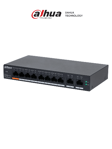 [DHT3720053] DAHUA DH-CS4010-8ET-60 Switch Poe de 8 Puertos Gigabit/ Poe Inteligente/ 60Watts Totales/ 2 Puertos uplink/ Switching 4.8Gbps/ Protección de Descargas/ Plataforma DoLynk Care