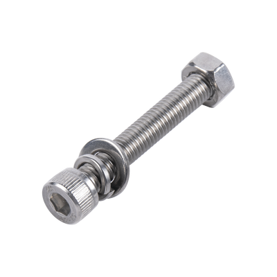 [231170] 1 Tornillo Allen Milimétrico de Acero Inoxidable  M8-1.25 x 30/ Con 1 Tuerca, 1 Arandela de Presión y 1 Plana / Para Montajes de Módulos Foto Voltaicos .