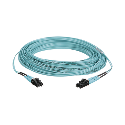 [182461] Jumper de Fibra Optica Multimodo 50/125 OM3, LC-LC Duplex, OFNR (Riser), Color Aqua, 20 Metros