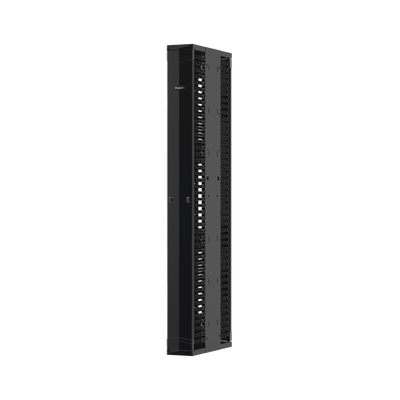[230841] Organizador Vertical PatchRunner™ Mejorado, Doble (Frontal y Posterior), Para Rack Abierto de 45 Unidades, 12in de Ancho, Color Negro