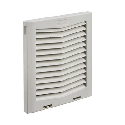 [226589] Rejilla de Escape Para Ventilador con Filtro HG, Protección IP54, Compatible con Ventiladores HF10 de 10 in, De Plástico, Color Gris Claro