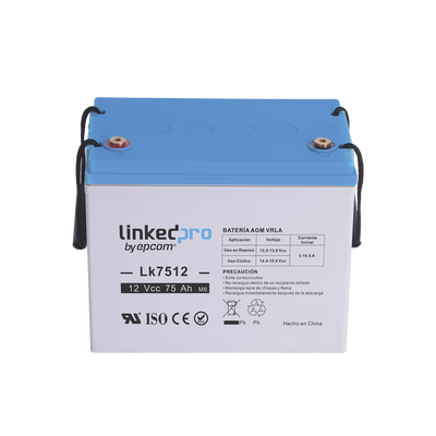 [230361] Batería 12 Vcc / 75 Ah / UL / Tecnología AGM-VRLA / Para uso en equipo electrónico / Sistemas de emergencia y aplicaciones fotovoltaicas Terminales T3