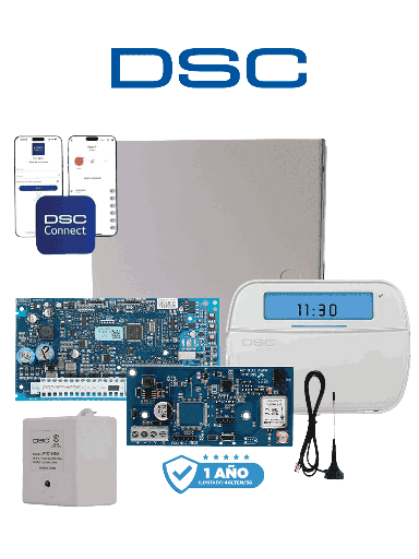 [DSC2480091] DSC NEO-ICONO-LE4050M- Kit Neo 32 Zonas  Panel HS2032/ / Teclado Iconos HS2ICN/  Fuente PTC1640U / Gabinete GMX003 / Comunicador LE4050m con 1 año de servicio