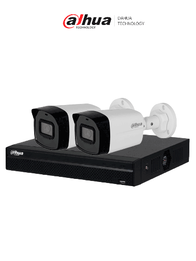 [DHT3300006] Bundle NVR+2BulletIP -Compra 1 NVR NVR1104HS-P-S3 de 4 Canales y llévate mas 2 cámaras IPC-B1E20  / Bobina de 100 metros/ Caja con 100 Plugs/ Pinza de corte  de Plugs/ Disco duro de 1TB