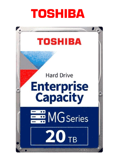 [TSB1490007] TOSHIBA MG10ACA20TE - Disco duro de 20TB / 3.5" / 7200 RPM / 512 MB /SATA III / Recomendado para videovigilancia y Servidores 