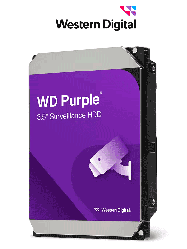 [WDC1490045] WESTERN DIGITAL WD102PURP -  Disco Duro de 10TB Purple PRO/ Especial para Videovigilancia con IA/ Tecnología IA AllFrame/ Interface: Sata 6 Gb/s / Cache 512 M / Hasta 64 Cámaras/ 32 Secuencias de IA para Análisis de Aprendizaje Profundo
