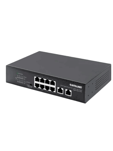 [ITL3720005] Intellinet - 561402 Switch Gigabit con 8 puertos PoE+ y 2 puertos Gigabit RJ45 de enlace ascendente #I&MBFIN
