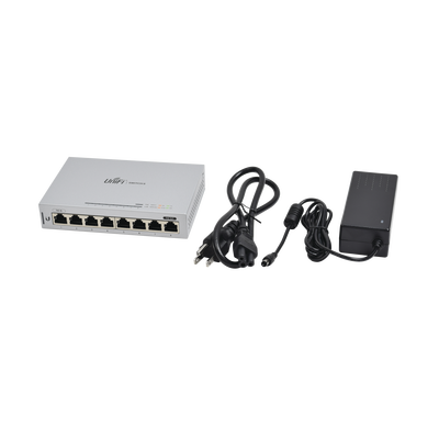 [91256] Switch UniFi Administrable capa 2 de 8 Puertos Gigabit (7 Ethernet y 1 PoE Pasivo 48V)