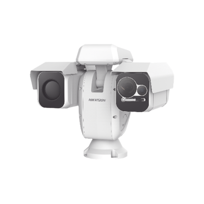 [196111] PTZ Punta de Poste IP Dual / Lente Térmico 100 mm (640 X 512) / Lente Óptico 56X Zoom (4 MP) / 800 mts IR Laser / 24 VCA / IP66 / Recubrimiento Anticorrosivo 