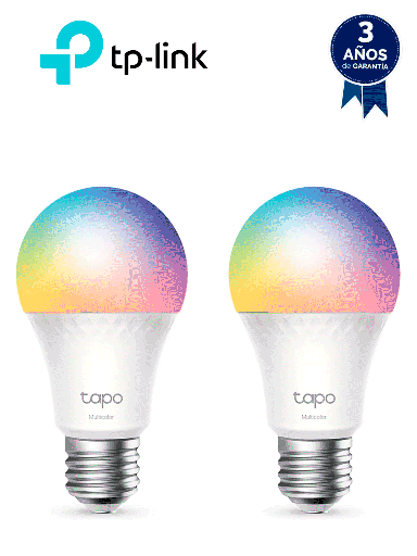 [TPL1320007] TP-LINK - TAPO L535E(2-PACK) - Foco LED Inteligente RGB con WiFi y función multicolor, equivalente a 75 Watts. Paquete con 2 piezas
