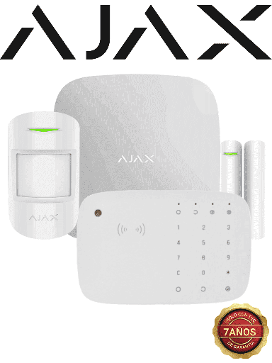 [AJX2480020] AJAX KIT HUB 4G KEYPADCOMBI - Panel de alarma Hub 4G conexión ETHERNET- 4G  APP “AJAX PRO” iOS y Android , 1 sensor de movimiento, 1 detector para puerta o ventana, 1 Teclado táctil inalámbrico con sirena incluida y lector DESFire. 