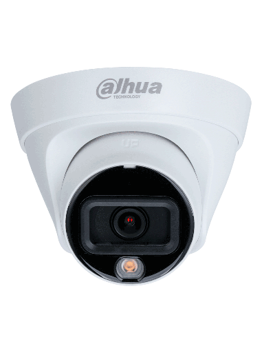 [DHT0040138] DAHUA DH-IPC-HDW1239T1P-A-LED-0280B-S6 - Cámara IP Domo Full Color de 2MP con lente de 2.8mm y 110° de visión. Cuenta con multivisión, micrófono integrado, luz blanca de 15m, compresión H.265, protección IP67, PoE y DWDR para imágenes nítidas.