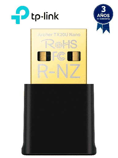 [TPL6740024] TP-LINK Archer TX20U Nano -Adaptador USB Wifi 6 , con velocidades de hasta 1201 Mbps (5 GHz) + 574 Mbps (2,4 GHz) , OFDMA y MU-MIMO