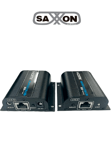 [SXN0570017] SAXXON LKV372PRO-4.0 - Kit extensor de video HDMI/ Resolucion 4K/ CAT 6/ 6A Cobre / PoC/ Hasta 50 metros/ Loop HDMI en transmisor/ Transmisor IR/ Plug and play/ Solo se Energiza el Transmisor