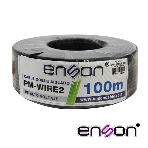 [EI300ENS01] ENSON-CABLE DOBLE AISLADO ENSON PM-WIRE2 PARA CONEXIÓN DE CERCAS ELECTRIFICADAS, DOBLE AISLANTE PARA MEJOR PROTECCION EN INSTALACION, BOBINA DE 100 METROS, CONEXIÓN PARA ENERGIZADOR Y LINEAS DE ALTA TENSION, COMPATIBLE CON TODOS LOS ENERGIZADORES YONUSA