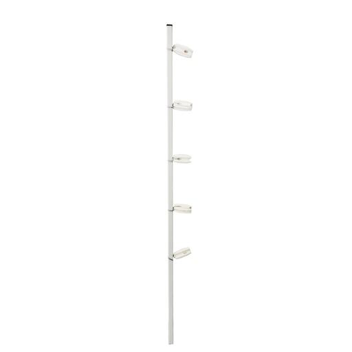[IE400ALT02] ALTER-POSTE ECONÓMICO PERFIL CON 5 AISLADORES DE ESQUINA BLANCO COLOCADOS CADA 20 CM, PARA CERCAS ELECTRIFICADAS
