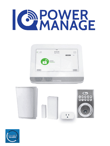 [QLS2480015] QOLSYS IQ4 HUB POWER MANAGE Automation KIT - Paquete que contiene Sistema IQ 4 HUB POWER MANAGE, con pantalla táctil de 7",  1 sensor PIR inalámbrico PG9914, 1 sensor magnético inalámbricos PG9303, 1 enchufe inteligente y una cerradura Power G  