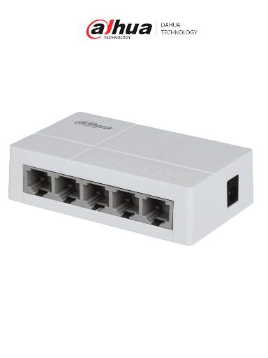 [DHT3700020] DAHUA DH-SF1005L - Switch para Escritorio 5 Puertos Fast Ethernet con velocidad de transmisión de 10/100 Mbps en un diseño compacto. Su capa 2 soporta un switching de hasta 1 Gbps y una velocidad de reenvío de 0.744 Mbps. #SwitchDpxv #VolDH