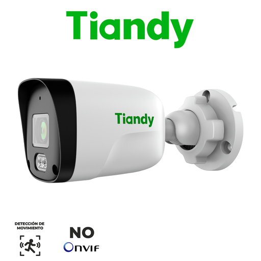 [TC-C321N-NO-V2.0] TIANDY-2MP AK CAMARA BALA LENTE FIJO NO ONVIF - 2.8MM - IR 30M - CARCASA POLICARBONATO - MICROFONO - POE -