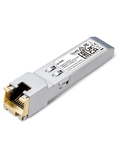 [TPL4160008] TP-LINK - TL-SM331T / Transceptor mini-GBIC SFP 1000BASE-T RJ45 /  Para cable UTP Cat 5e o superior con alcance de hasta 100 m / Rango de temperatura de funcionamiento desde 0° hasta 70° C