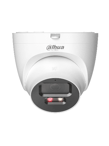 [DHT0040143] DAHUA IPC-HDW2549T-S-PV - Cámara Domo IP de 5 Megapixeles/ 30 Metros de Iluminador Dual Inteligente/ Disuasión activa/ Lente 2.8mm/ SMD Plus/ Protección perimetral, Micrófono y Bocina integrados/Audio dos Vías/  IP67/ Ranura MicroSD/ #LoNuevo