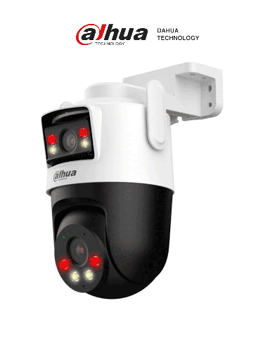 [DHT0060118] Dahua DH-IPC-WPT1539DD-SW-5E2-PV - Cámara IP Dual de exterior con 2 lentes de 5MP cada uno (fijo y PT), visión nocturna de 50m, audio bidireccional con micrófono y altavoz integrados, deteccion de Humano y Vehúculo con IA, Autotracking, IP66,. #LoNuevo