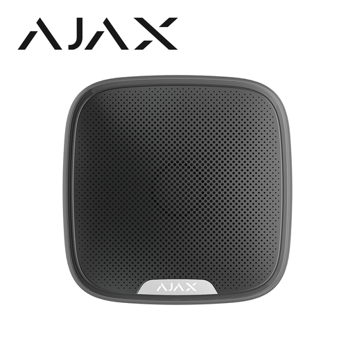 [AM721AJX05] SIRENA INALAMBRICA EXTERIOR AJAX STREETSIREN 85-113dB 30W IP54 TAMPER INTEGRADO, CAPACIDAD DE CONEXIÓN HASTA 1.5KMS CON TECNOLOGIA JEWELLER COLOR NEGRO.