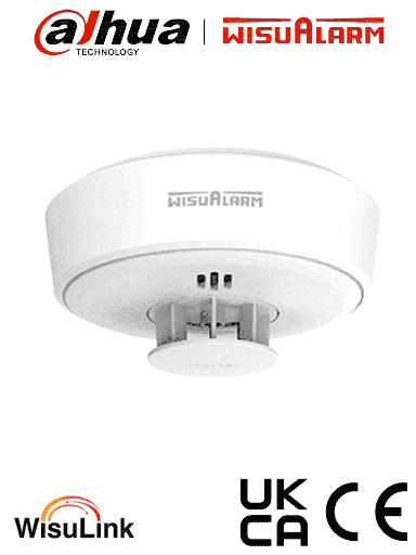 [DHT1440013] DAHUA WISUALARM HY-HT10A-R8 - Detector de Calor Inalambrico (Interconectable Hasta 24 Disp)/ Monitoreo de Temperatura/ Deteccion Incendios de Clase A1 (54°C to 65°C)/ Sonido de Alarma de 85dB/ Certificaciones CE/ Batería de hasta 10 años/ #LoNuevo