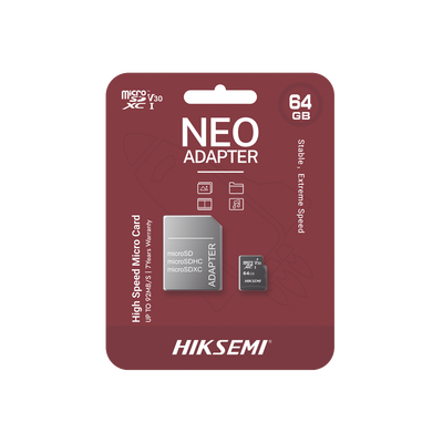[234151] Memoria microSD con Adaptador Ideal para Celular o Tablet / 64 GB / Multipropósito