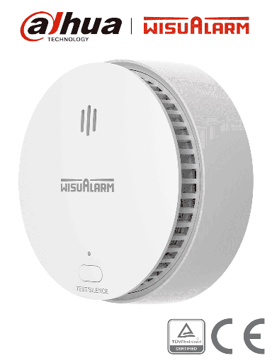 [DHT1440003] DAHUA WISUALARM DHI-HY-SA20B - Detector de Humo Standalone (Autonomo), Sensor Fotoeléctrico, Sonido de Alarma de 85dB, Alarma Visual y Audible, Durabilidad de Batería hasta 5 años, Certificaciones TÜV and CE, #LoNuevo #Wisualarm
