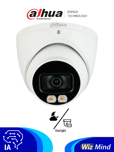 [DHT0040018] DAHUA IPC-HDW5442TMN-AS-LED-0280B - Cámara IP Domo Resolución de 4 MP/ Lente 2.8 mm/ ∢ 113°/ IR 40 mts/ IA WizMind/ Detección Facial/ Protección Perimetral/ Conteo de Personas/ Starlight/ PoE/ WDR 140dB/ H.265/ IP67/ Micrófono/ 