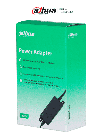 [DHT2290013] DAHUA DH-PFM325D-1210US - Fuente de Poder Regulada de 12 Vcc 1 Amper. Ideal para cámaras de CCTV, con protección térmica avanzada y LED indicador de funcionamiento, garantiza un rendimiento estable y seguro.