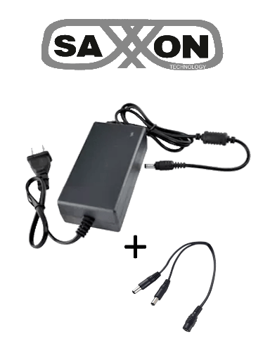 [SXN2290028] SAXXON SW001202SXF52PAQDIV - Fuente de Poder Regulada 12VCD 2 Amper + 1 Divisor de Energía 2 Conectores macho