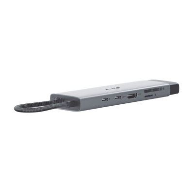[235662] Adaptador HUB 9 en 1, 1 puerto USB-C entrada, 1 puerto HDMI 4K, 1 puerto Ethernet Gigabit, 1 puerto SD y MicroSD, 1 puerto USB-C y 3 puertos USB-A