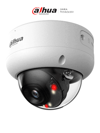 [DHT0040151] DAHUA DH-IPC-HDBW3449E-AS-IL - Cámara IP Domo Antivandálica de 4 Megapíxeles con Iluminador dual/ WizSense/ Lente de 2.8 mm/ 107 Grados de Apertura/ IR de 50 Metros/ SMD 4.0/ AI SSA/ 1 E&S de Alarma y Audio/ Ranura para MicroSD/ IP67/ IK10/ PoE/ 