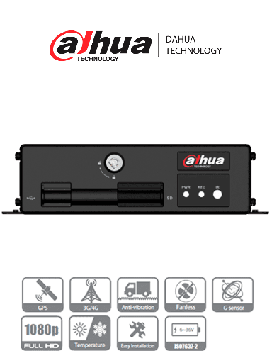 [DHT0390017] DAHUA DHI-MXVR1004-GCI  - DVR Movil de 4 Canales con Inteligencia Artificial 1080p/ H.265/ Soporta 2 Tarjetas SD/ Soporta DSM/ADAS/BSD/  1 Salida de Video/ Audio 2 Vias/ 6 Entradas de Alarma/ 1 Salida/ #LoNuevo
