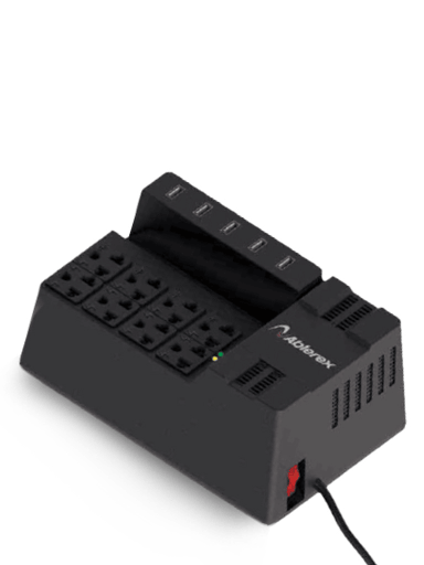 [ABX2300002] ABLEREX - AB-R1208USB - Regulador 1200VA / 600W / 8 Salidas NEMA 5-15R / 5 USB puertos de carga. #MCI1