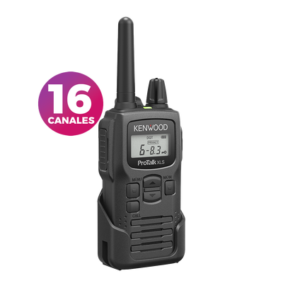 [232442] Radio portátil UHF 450-470 MHz, 2 W, 16 canales, Resistente a Golpes MIL-STD-810, manos libres VOX. Incluye antena, batería, cargador y clip