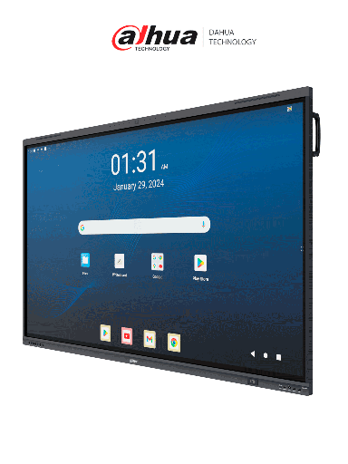 [DHT7980003] DAHUA DHI-LPH75-MC480-U-S - Pantalla Interactiva de 75” 4K UHD, con Android, cámara de 48MP, micrófono y altavoces integrados. Ideal para educación y oficinas, compatible con apps de google meet (Teams, Gmail, Youtube, Play store), Teams, Zoom.