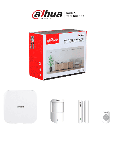 [DHT2480021] DAHUA ART-ARC3800H-03-W2 -Kit de Alarma Inalámbrico Hub2, WiFi y Ethernet, incluye panel de alarma Hub2, Soporta audio 2 vías, incluye sensor de movimiento, contacto magnético y control remoto, hasta 8 cámaras IP, audio 2 vías,64 PIR Cams